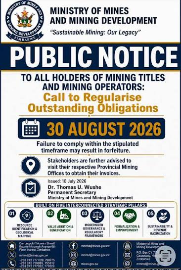 Ministry Gives Mining Title Holders Until August 30 to Regularise Obligations