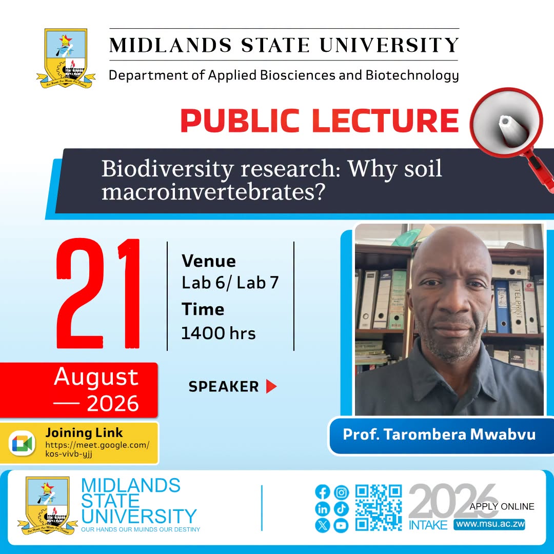 MSU Zvishavane Campus to Host TMMRI Public Lecture Ahead of Biodiversity Research Talk